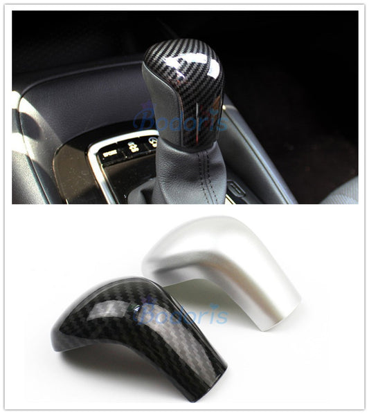 For Toyota Corolla 2019 Carbon Fiber Silver Color Front Hand Shift Head Gear Knob Cover Panel Chrome Car Styling Accessories