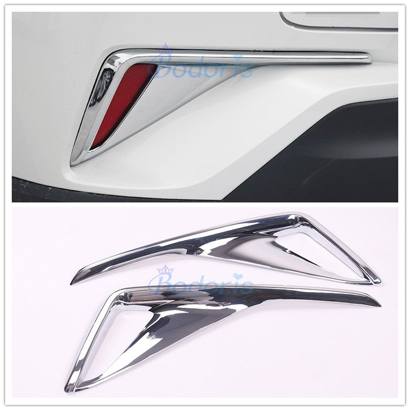 For Toyota C-HR CHR 2016 2017 2018 Carbon Fiber Color Rear Fog Lamp Cover Light Overlay Frame Chrome Car Styling Accessories