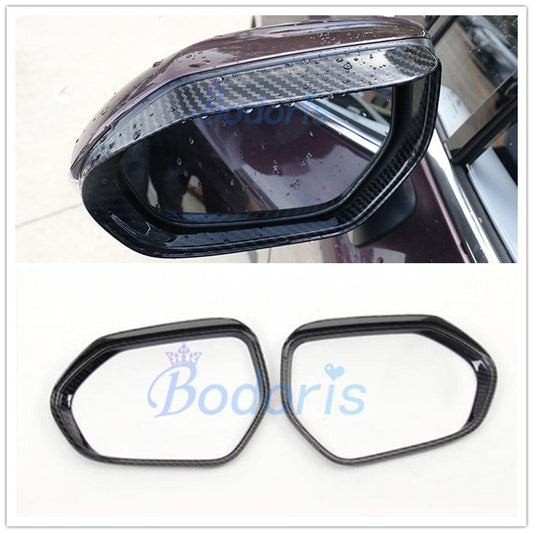 For Toyota Corolla 2019 Carbon Fiber Color Rear View Rain Eyebrow Weatherstrip Mirror Rain Shade Guard Car-styling Accessories