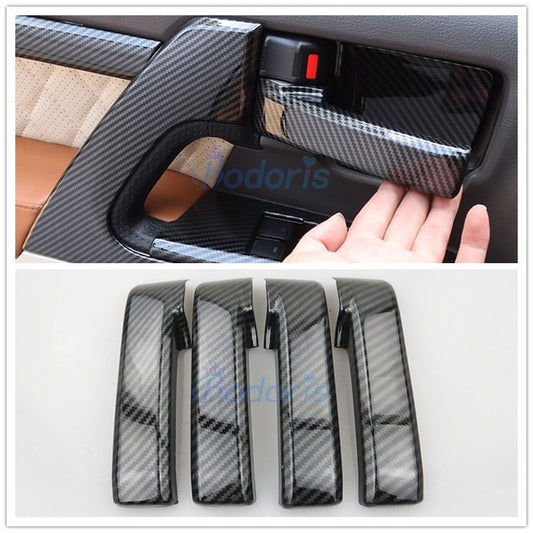 Carbon Fiber Color Interior Door Handle Cover Grab Panels Car Styling 2008-2018 For Toyota Land Cruiser 200 LC200 Accessories