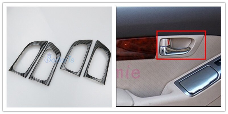 For Toyota Land Cruiser 120 Prado FJ120 2003-2009 Interior Carbon Fiber Color Door Armrest Glass Lift Vent Lamp Moulding Trims