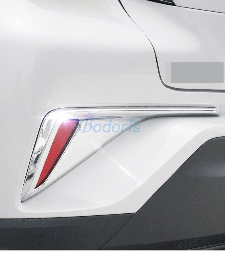 For Toyota C-HR CHR 2016 2017 2018 Carbon Fiber Color Rear Fog Lamp Cover Light Overlay Frame Chrome Car Styling Accessories