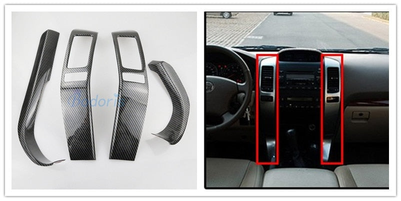 Interior Carbon Fiber Color Moulding Trims Panel Cover Outlet Strips For Toyota Land Cruiser 120 Prado FJ120 2003-2009 Accessory