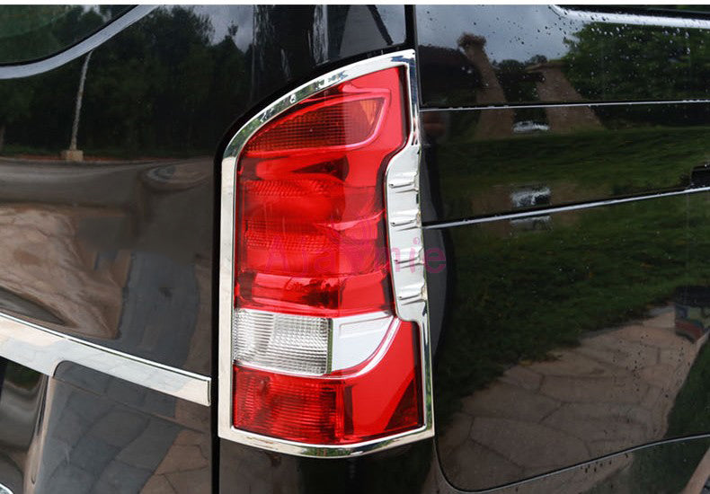 Chrome Taillight Cover Panel Light Trim Lamp Overlay 2014 2015 2016 2017 For Mercedes Benz Vito W447 Car Accessories