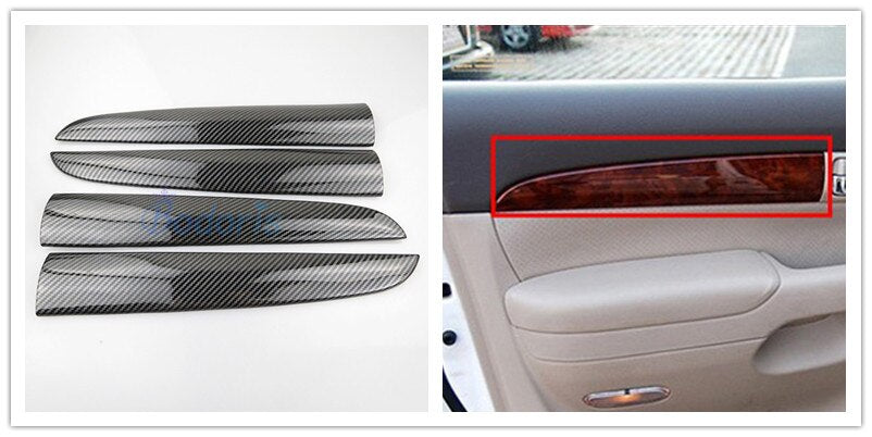 For Toyota Land Cruiser 120 Prado FJ120 2003-2009 Interior Carbon Fiber Color Door Armrest Glass Lift Vent Lamp Moulding Trims