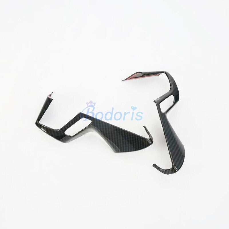 For Toyota Alphard VELLFIRE 30 2016-2019 Interior Carbon Fiber Look Steering Wheel Trim Sticker Moulding Trips Car Accessories