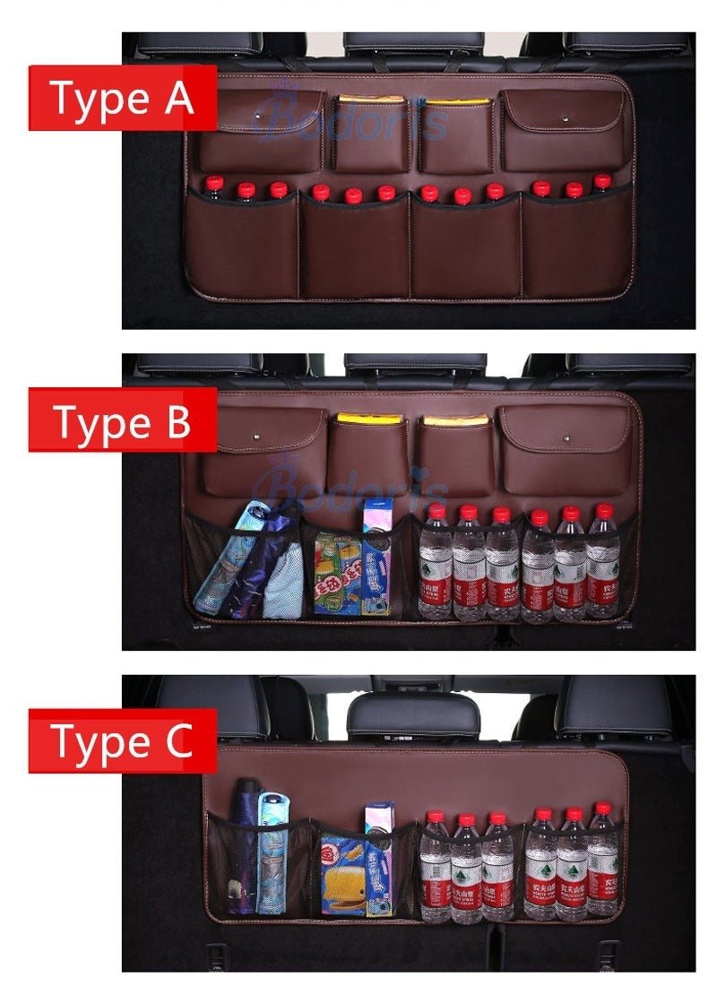 For Toyota Land Cruiser Prado FJ 120 150 FJ150 Rear Seat Back Storage Bag Pocket Car Trunk Organizer Stowing Tidying Accessories