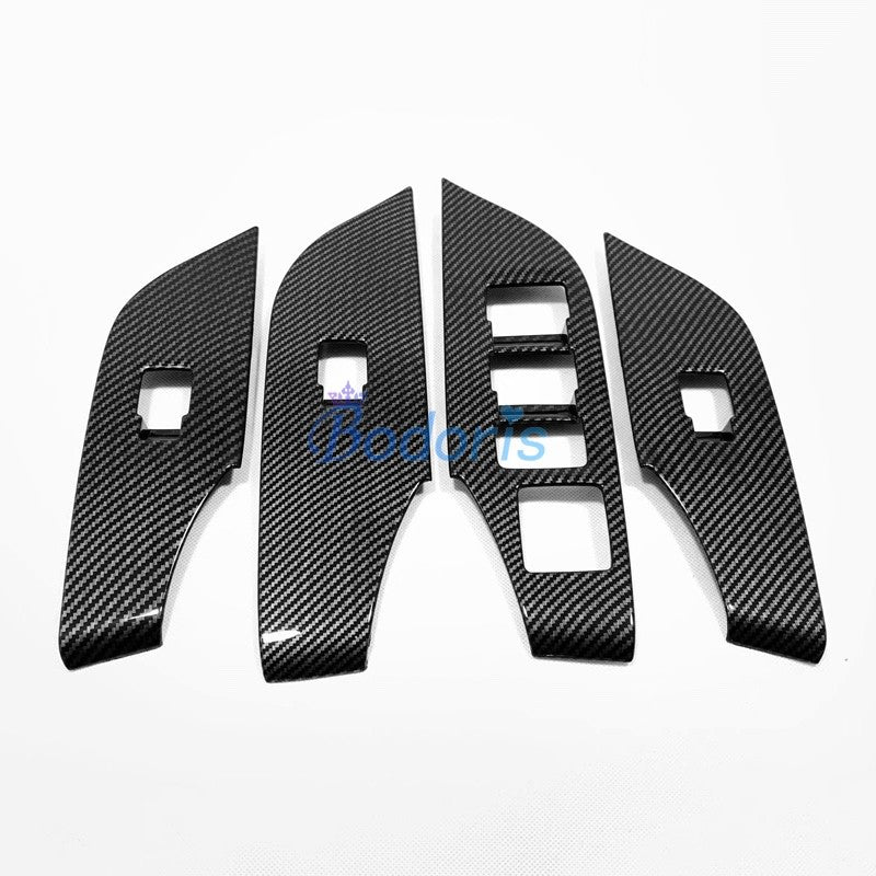 For Toyota RAV4 XA50 2019 Carbon Fiber Color Interior Window Glass Button Switch Overlay Trim Panel Car Styling Accessories