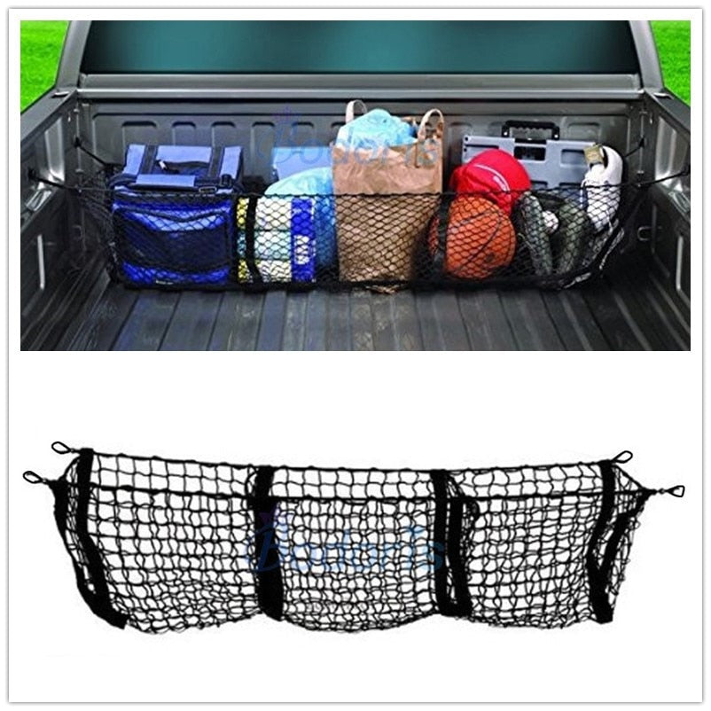 Car Organizer Rear Truck Storage Bag Luggage Nets Hook Dumpster Net For Toyota Tundra Tacoma Hilux Revo Vigo Accessories