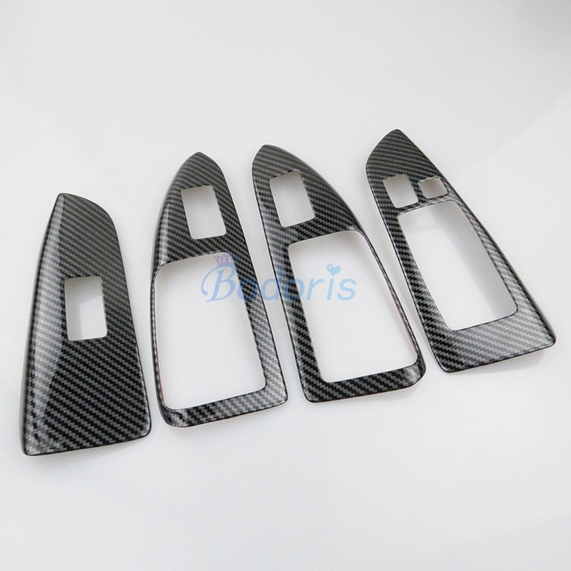 For Toyota Land Cruiser 120 Prado FJ120 2003-2009 Interior Carbon Fiber Color Door Armrest Glass Lift Vent Lamp Moulding Trims