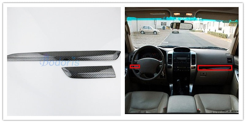 Interior Carbon Fiber Color Moulding Trims Panel Cover Outlet Strips For Toyota Land Cruiser 120 Prado FJ120 2003-2009 Accessory