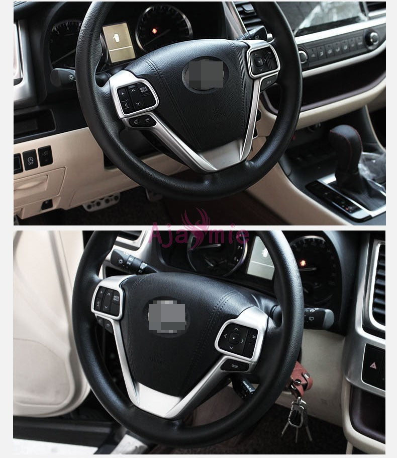 Chrome Car Styling Interior Steering Wheel Overlay Panel Garnish Trim 2015 2016 2017 2018 For Toyota Sienna Accessories