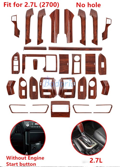 For Toyota Land Cruiser 150 Prado LC150 FJ150 2010-2017 Interior Wooden Color Garnish Trim Cover Chrome Car Styling Accessories