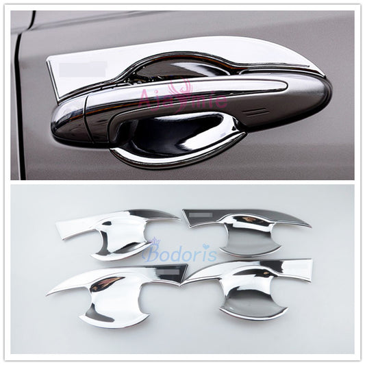 For Toyota RAV4 2014 2015 2016 2017 2018 Door Handle Bowl Insert Overlay Trim Garnish Panel Frame Chrome Car Styling Accessories