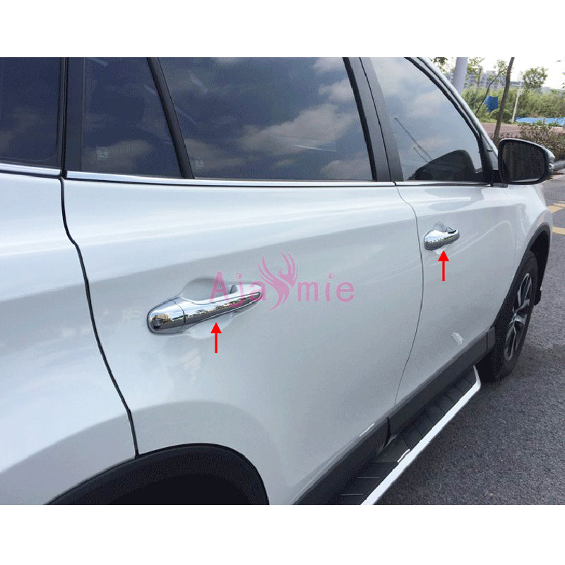 Chrome Car Styling Door Handle Cover Trim Overlay Panel Garnish Kit Cover2014 2015 2016 2017 For Toyota RAV4 Accessories