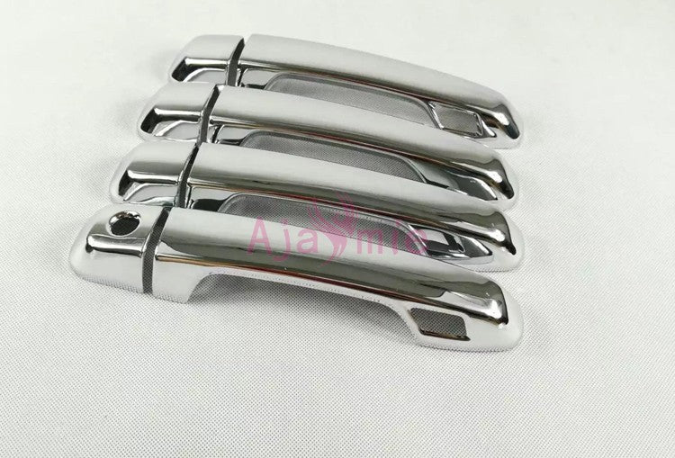 Chrome Car Styling Door Handle Cover With Smart Key Holes Trim Panel 2016 2017 2018 For Toyota Land Cruiser 200 Accessories