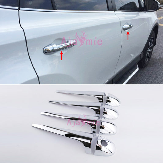 Chrome Car Styling Door Handle Cover Trim Overlay Panel Garnish Kit Cover2014 2015 2016 2017 For Toyota RAV4 Accessories