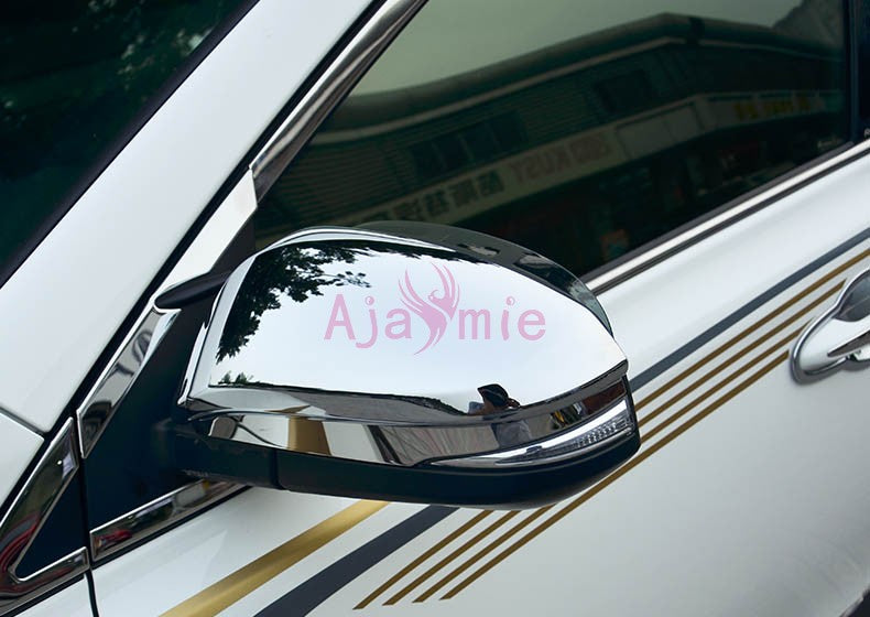 2015-2017 Door Mirror Cover Overlay Trim Chrome Detector Frame Panel Car Styling For Toyota Highlander Accessories