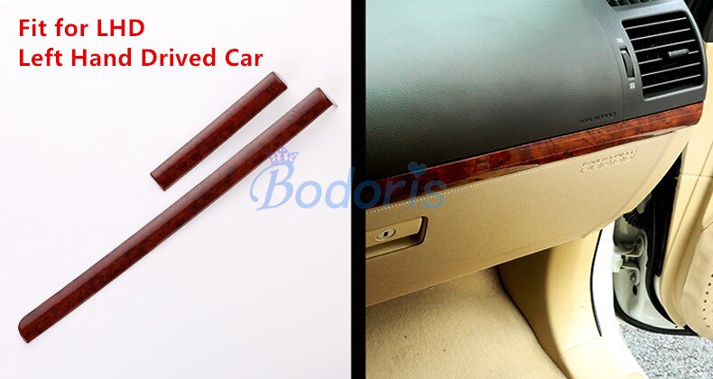 Interior Wooden Color Cover Garnish Trim Chrome Car Styling For Toyota Land Cruiser 150 Prado LC150 FJ150 2010-2017 Accessories