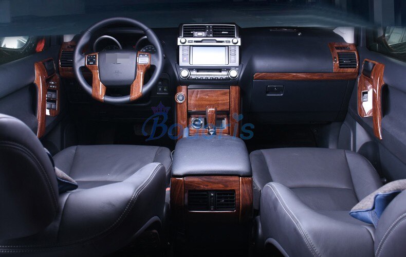 For Toyota Land Cruiser 150 Prado LC150 FJ150 2010-2017 Interior Wooden Color Garnish Trim Cover Chrome Car Styling Accessories