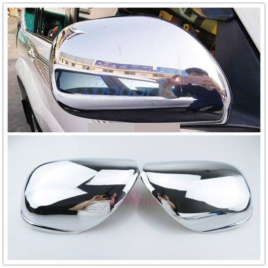 For Toyota Land Cruiser 120 Prado FJ120 2003-09 Side Mirror Cover Rear View Overlay With LED Lamp Chrome Car Styling Accessories