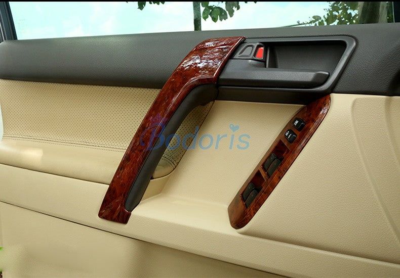 For Toyota Land Cruiser 150 Prado LC150 FJ150 2010-2018 Interior Wooden Door Handle Bowl Cover Trim Chrome Car-Styling Accessory