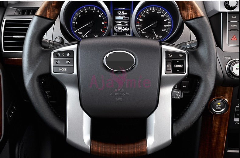 Accessories For Toyota Land Cruiser 150 Prado LC150 FJ150 2010-2017 Interior Wooden Steering Wheel Cover Trim Chrome Car-Styling