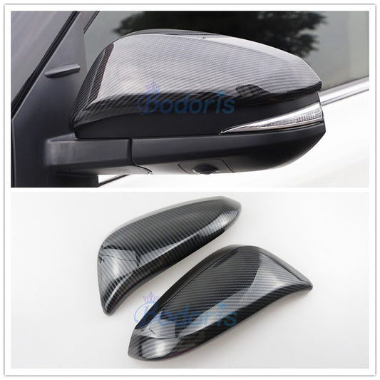 Carbon Fiber Color Door Mirror Cover Overlay Rear View Trim Panel 2014 2015 2016 2017 2018 For Toyota RAV4 XA40 Accessories