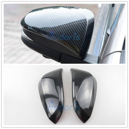 Carbon Fiber Color Door Mirror Cover Overlay Rear View Panel 2015 2016 2017 2018 For Toyota Fortuner AN150 AN160 SW4 Accessories