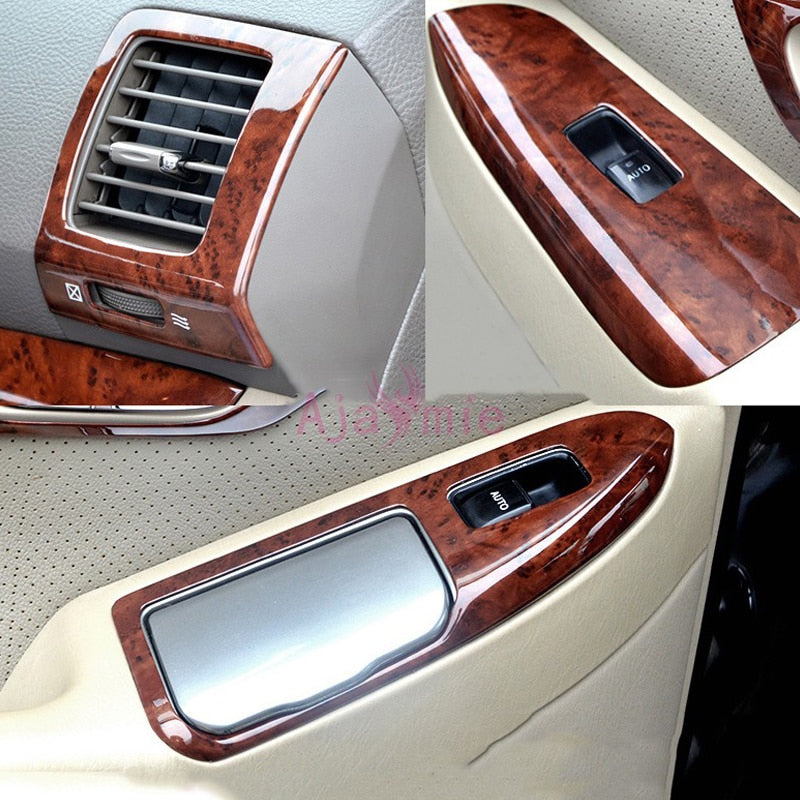 28 pcs Interior Wooden Color Trim Panel Cover Package 2003-2009 Car Styling For Toyota Land Cruiser 120 Prado FJ120 Accessories