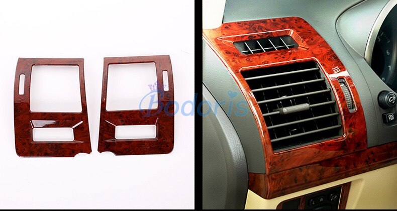 Car Styling Wooden Color Cover Trim Panel Overlay Frame Kit 2010-2017 For Toyota Land Cruiser 150 Prado LC150 FJ150 Accessories