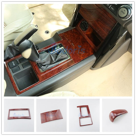 For Toyota Land Cruiser 150 Prado FJ150 2700 2.7L 2010-2017 Wooden Gear Box Knob Cover Hand Shift Trim Car Styling Accessories