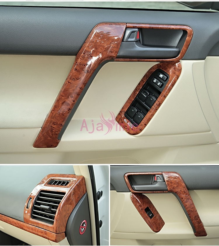 Accessories For Toyota Land Cruiser 150 Prado LC150 FJ150 2010-2017 Car Styling Wooden Color Trim Panel Overlay Frame Kit