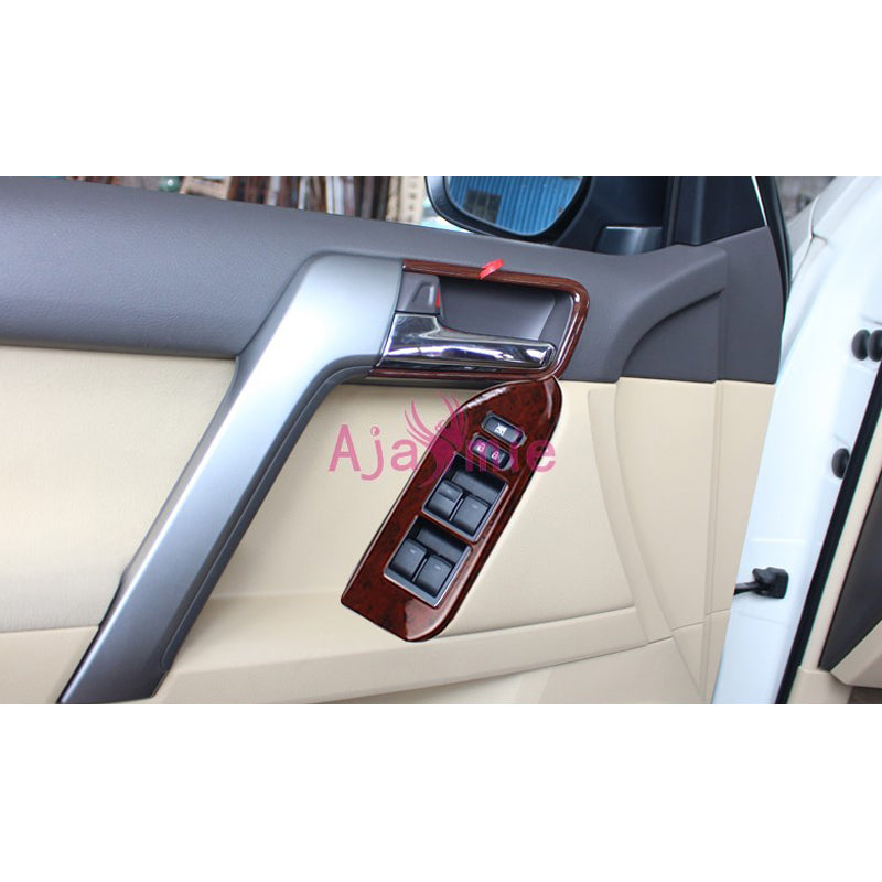 For Toyota Land Cruiser 150 Prado LC150 FJ150 2010-2018 Interior Wooden Door Handle Bowl Cover Trim Chrome Car-Styling Accessory