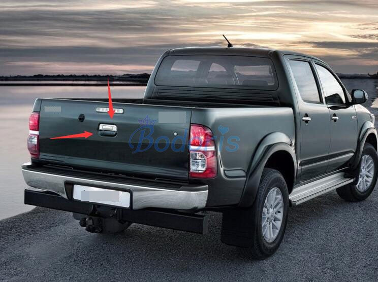 Accessories For toyota hilux vigo 2005-2014 Tail Gate Rear Trunk Handle Bowl Insert Overlay Frame Panel Chrome Car Styling