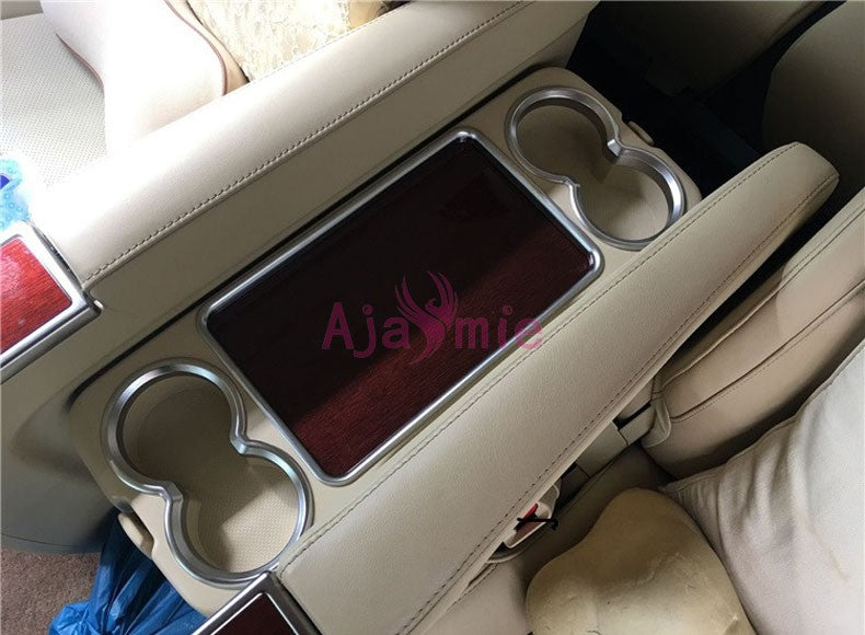 Chrome Car Styling Rear Seat Water Cup Holder Overlay Trim Panel Frame 2016-2019 For Toyota VELLFIRE 30 Alphard Accessories