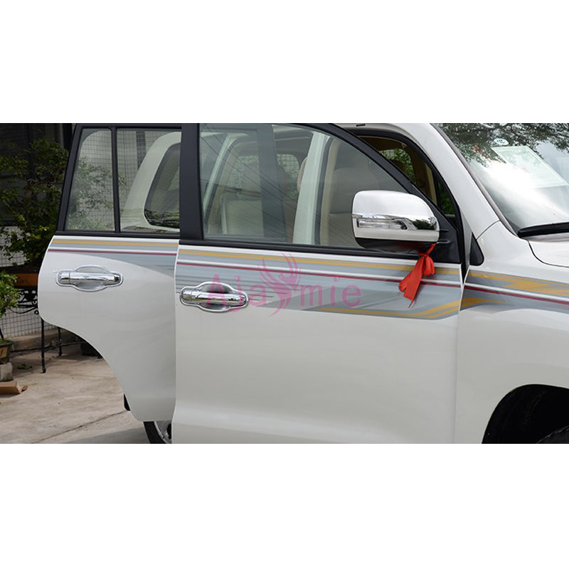 Chrome Car Styling Door Handle Cover With Smart Key Holes Trim Panel 2016 2017 2018 For Toyota Land Cruiser 200 Accessories