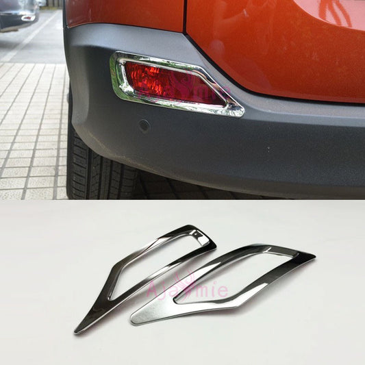 Chrome Car Styling Rear Fog Lamp Cover Light Overlay Panel Garnish Trim Kit Plate 2014 2015 For Toyota RAV4 Accessories