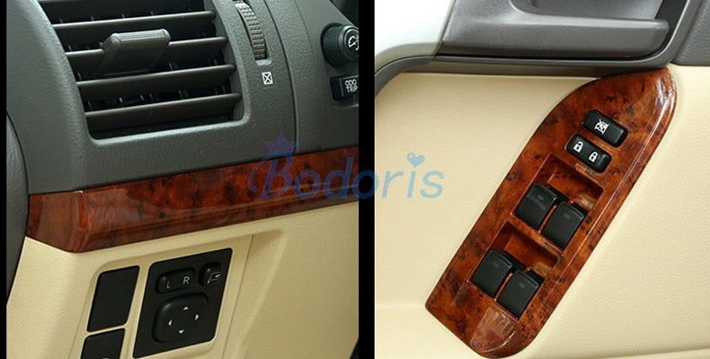 Car Styling Wooden Color Cover Trim Panel Overlay Frame Kit 2010-2017 For Toyota Land Cruiser 150 Prado LC150 FJ150 Accessories