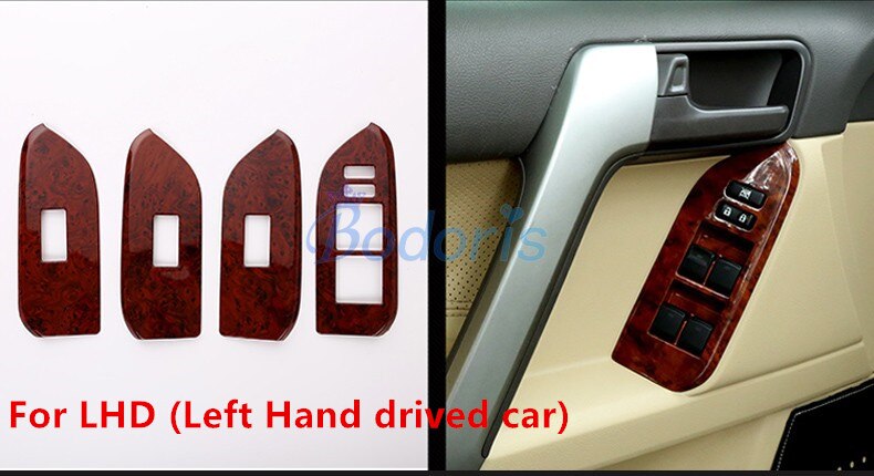 For Toyota Land Cruiser 150 Prado LC150 FJ150 2010-2018 Interior Wooden Door Holder Trim Overlay Car-Styling Accessory