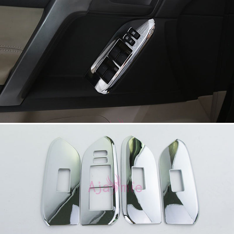 Accessories For Toyota Land Cruiser 150 Prado LC150 FJ150 2010-2018 Interior Window Glass Switch Cover Trim Chrome Car Styling