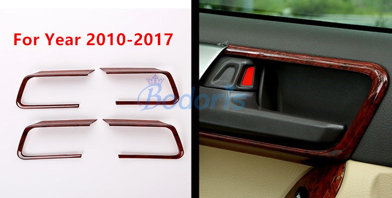 For Toyota Land Cruiser 150 Prado LC150 FJ150 2010-2018 Interior Wooden Door Handle Bowl Cover Trim Chrome Car-Styling Accessory