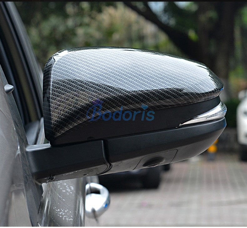 Carbon Fiber Door Mirror Cover Overlay Rear View Panel 2015 2016 2017 2018 For Toyota Hilux Revo SR5 AN120 AN130 Accessories