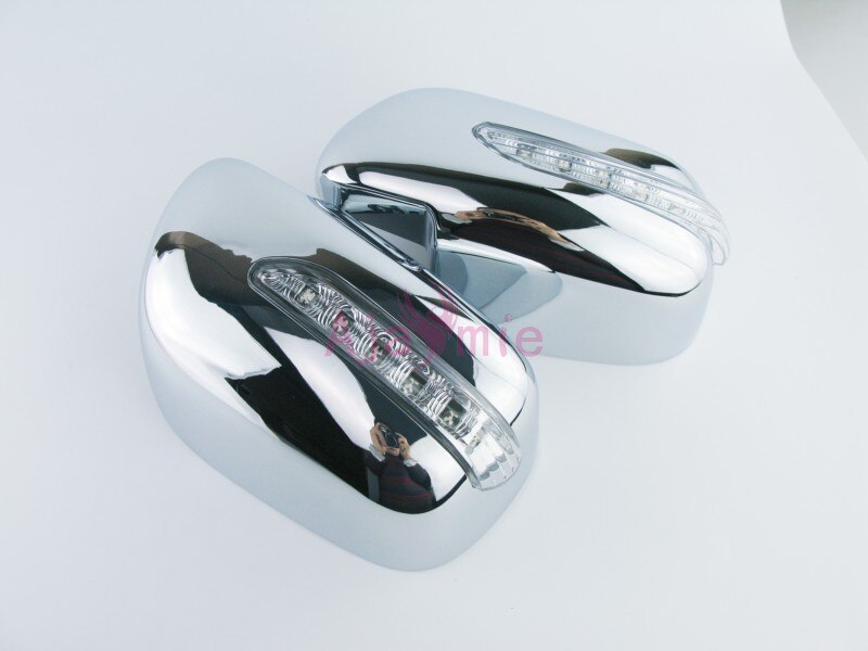 Chrome Car Styling Door Mirror Overlay Rear View Cover With LED Lamp For Toyota Corolla 2008 2009 2010 Accessories