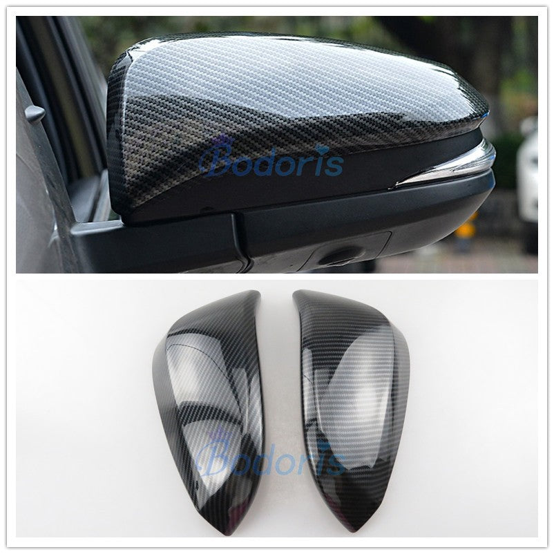 Carbon Fiber Door Mirror Cover Overlay Rear View Panel 2015 2016 2017 2018 For Toyota Hilux Revo SR5 AN120 AN130 Accessories