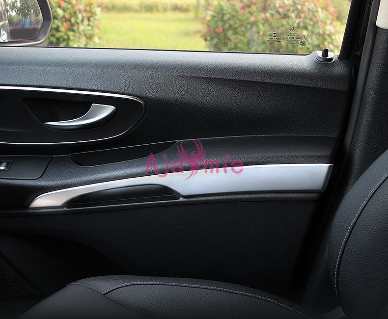 Chrome For Mercedes Benz Vito Interior Door Arm Rest Panel Trim Strip Plate Armrest Covers 2014 2015 2016 2017 Car Accessories