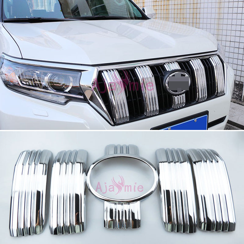 Accessories For Toyota Land Cruiser 150 Prado LC150 FJ150 2018 Front Grille Bumper Trims With Camera Hole Chrome Car-Styling