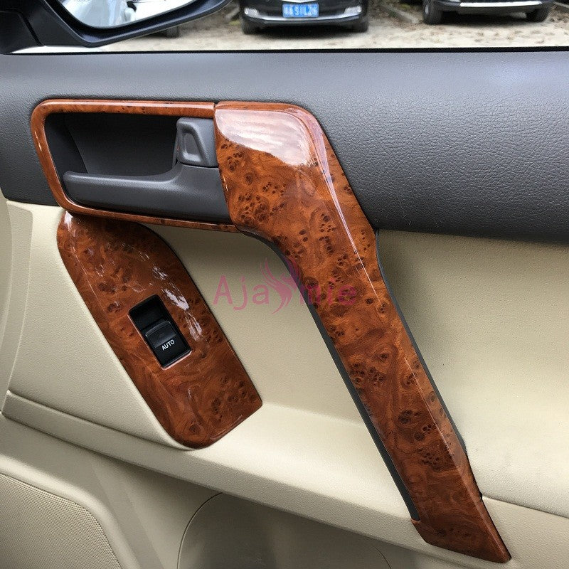 For Toyota Land Cruiser 150 Prado LC150 FJ150 2010-2018 Interior Wooden Door Handle Bowl Cover Trim Chrome Car-Styling Accessory