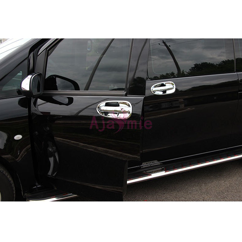 Chrome Car Styling 2014-2018 Door Handle Cover and Bowl Insert Trim Plate For Mercedes Benz Vito V Class V260 W447 Accessories