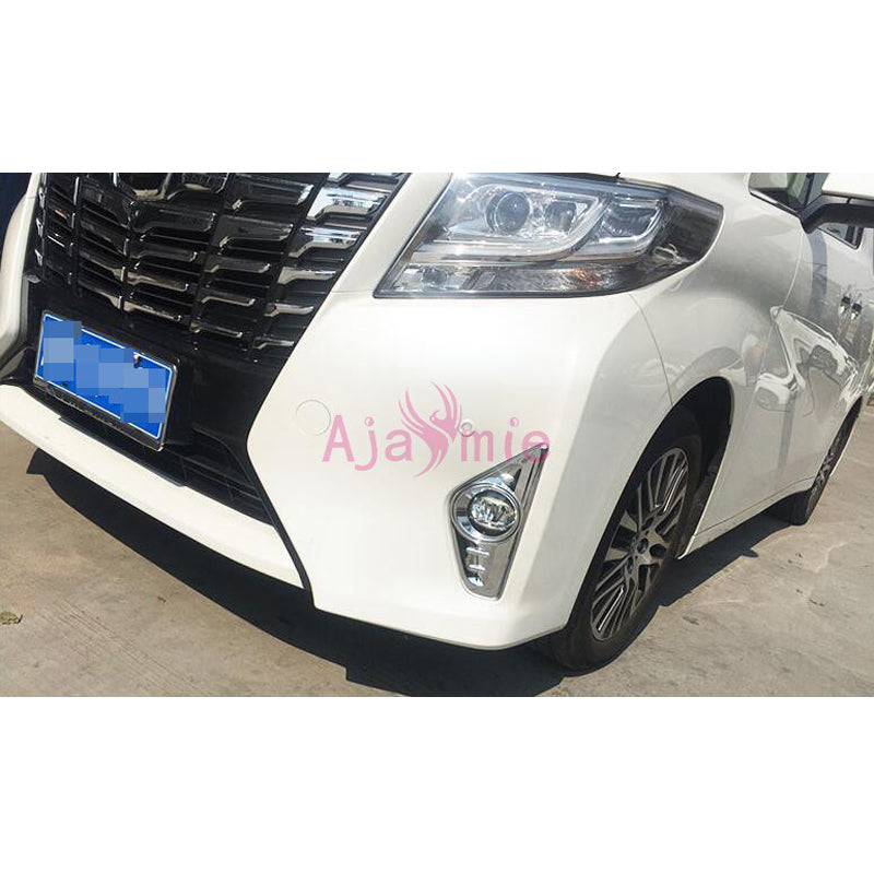 Chrome Car Styling Front and Rear Fog Lamp Cover Light Overlay Panel 2016-2019 For Toyota Alphard 30 Accessories